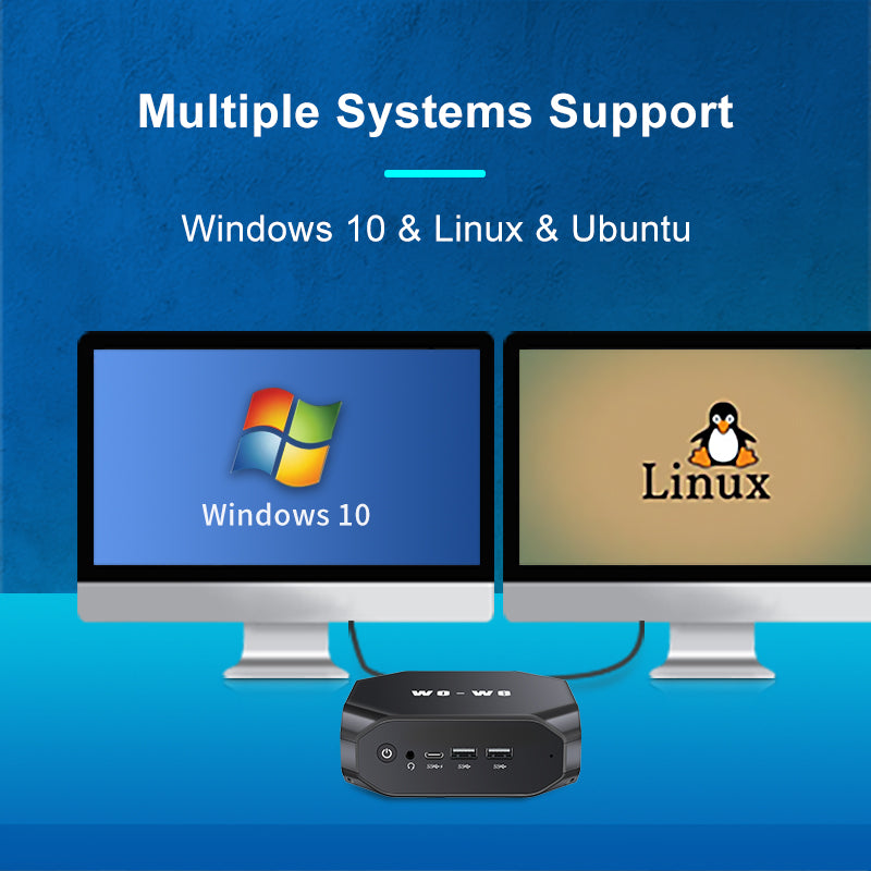 Wo-We Mini PC with AMD Excavator A9-9400 up to 3.2GHz, 8G DDR4, 128G，M.2 SATA SSD, Linux, Ubuntu-20.04.1